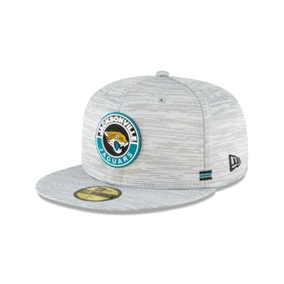 Grey Jacksonville Jaguars Hat - New Era NFL Official NFL Fall Sideline 59FIFTY Fitted Caps USA3809142